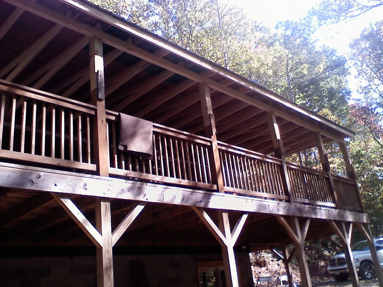 Timber framing under a new elevated porch and deck — Roof Leak Repair in Blanch by Roofing Brothers